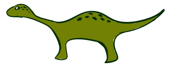 Dinossauro longo verde, ilustração, vetor no fundo branco . — Vetor de Stock