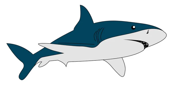 Niebezpieczeństwo rekin, ilustracja, wektor na białym tle. — Wektor stockowy