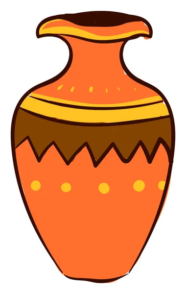 Orangefarbene Vase, Illustration, Vektor auf weißem Hintergrund. — Stockvektor