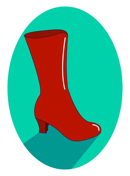 Sepatu boot wanita merah, ilustrasi, vektor pada latar belakang putih . - Stok Vektor