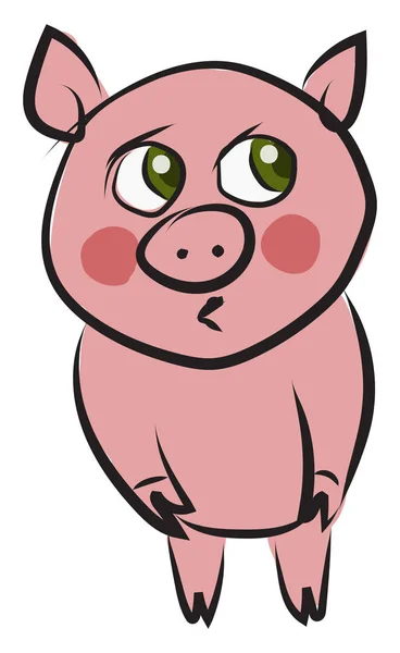 Cerdito asustado, ilustración, vector sobre fondo blanco . — Vector de stock