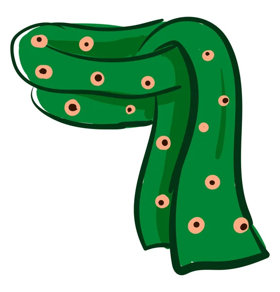 Зеленый шарф, иллюстрация, вектор на белом фоне . — стоковый вектор