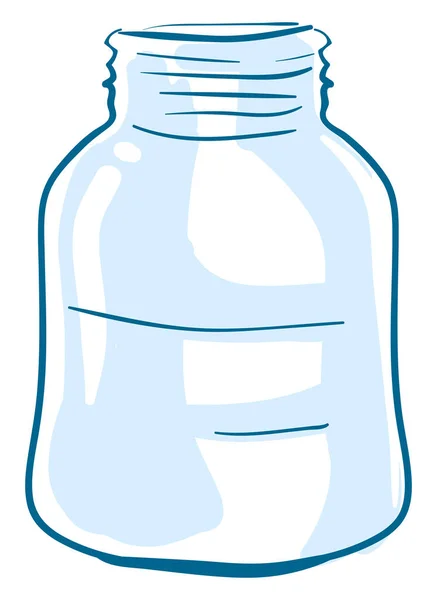 Lege fles jar, illustratie, vector op witte achtergrond. — Stockvector