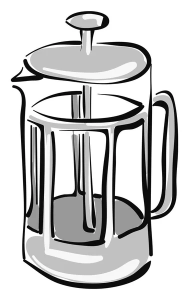 Transparent tea pot, illustration, vector on white background. — Stock Vector