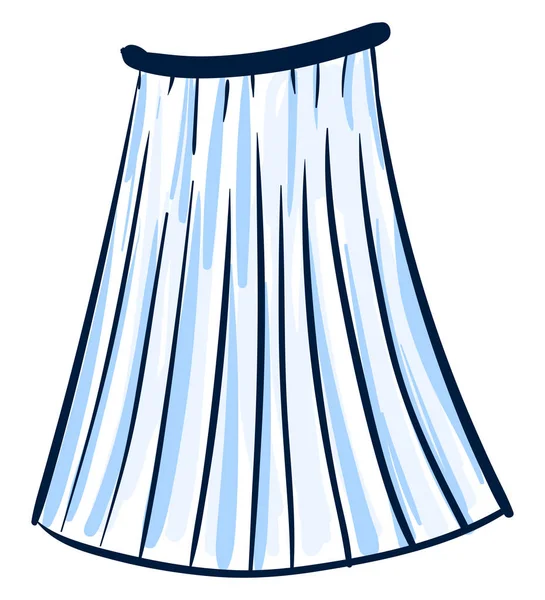 Blue skirt drawing, illustration, vector on white background. — Stock Vector