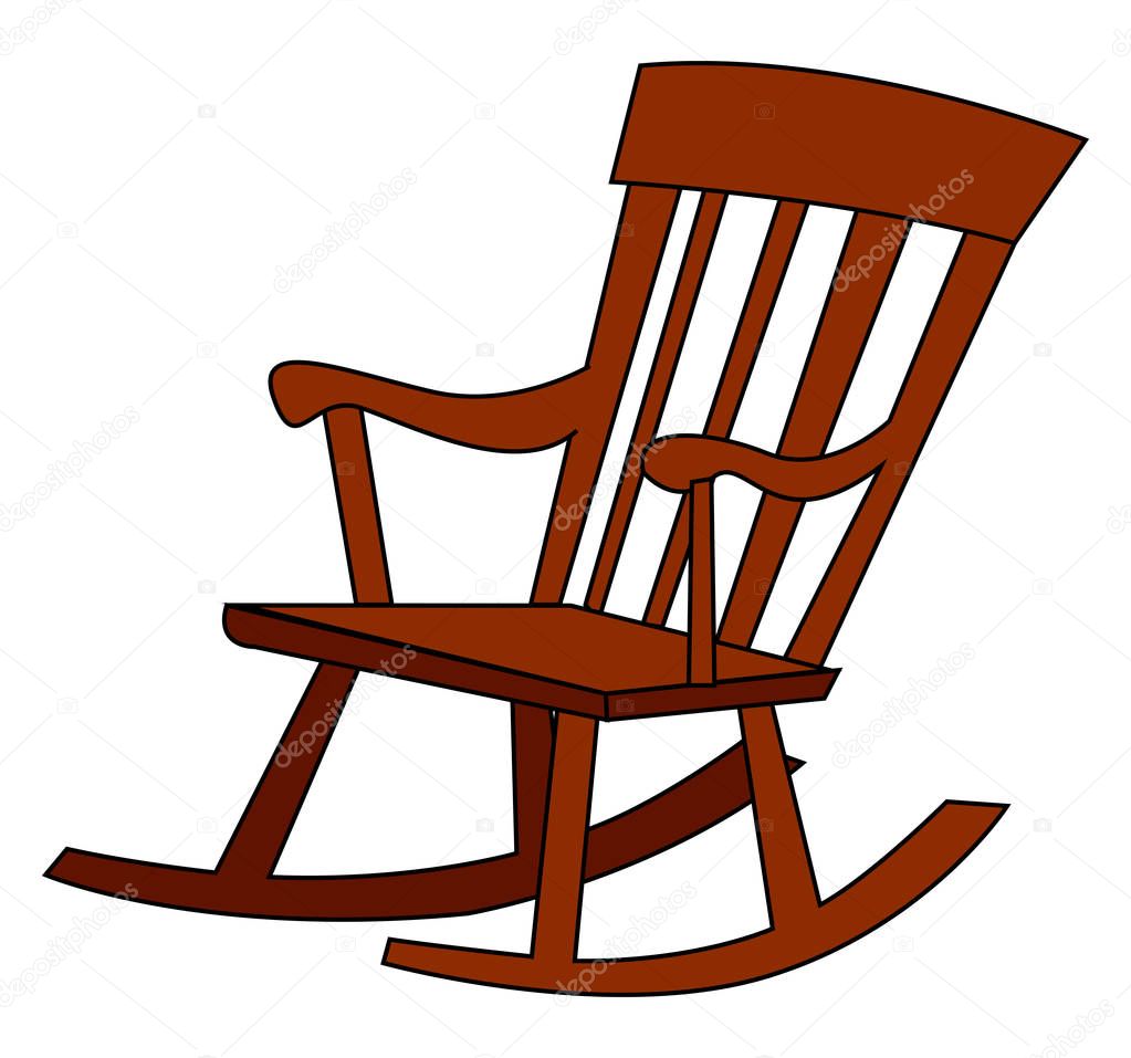 Rocking chair, illustration, vector on white background.