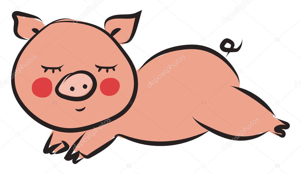 Sleeping Pig Illustration Vector On White Background Premium Vector In Adobe Illustrator Ai Ai Format Encapsulated Postscript Eps Eps Format