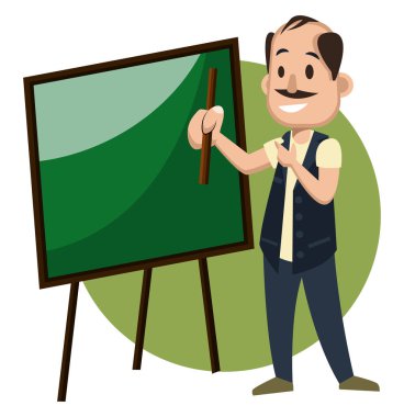 Siyah tahtalı adam, illüstrasyon, beyaz arka plan üzerinde vektör.