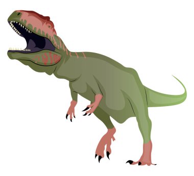 Giganotosaurus, illüstrasyon, beyaz arka plan vektör.