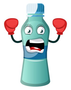 Şişe boks eldiven, illüstrasyon, vektör beyaz b giyiyor