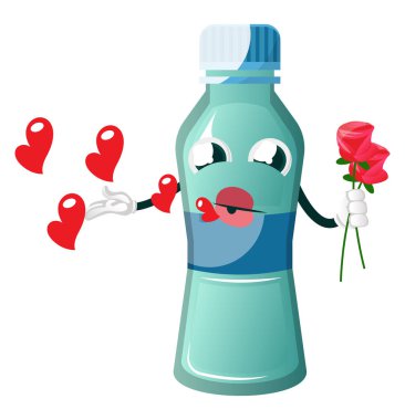 Şişe aşık, illüstrasyon, beyaz arka plan üzerinde vektör.