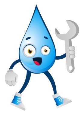 Anahtar, illüstrasyon, beyaz arka plan üzerinde vektör ile su damlası