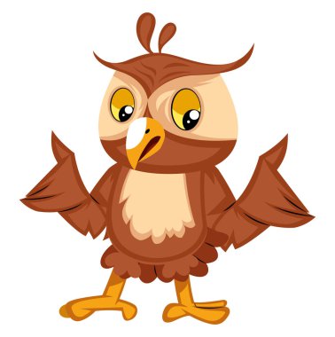 Karışık baykuş, illüstrasyon, beyaz arka plan vektör.