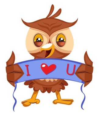 Baykuş i işareti, illüstrasyon, beyaz backgrou vektör seviyorum