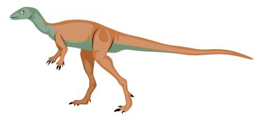 Küçük dinosour, illüstrasyon, beyaz arka plan vektör.