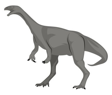 Gri dinosour, illüstrasyon, beyaz arka plan üzerinde vektör.