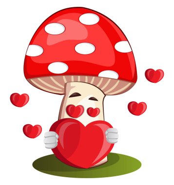 Aşık mantar, illüstrasyon, beyaz arka plan üzerinde vektör.