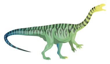 Plateosaurus, illüstrasyon, beyaz arka plan üzerinde vektör.