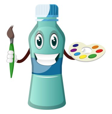 Şişe boyama, illüstrasyon, beyaz arka plan üzerinde vektör.