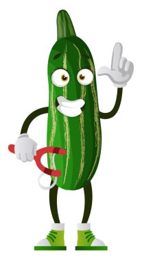 Slingshoot ile Salatalık, illüstrasyon, beyaz backgrou vektör