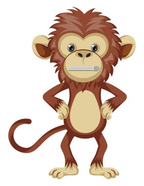 Sessiz maymun, illüstrasyon, beyaz arka plan üzerinde vektör.