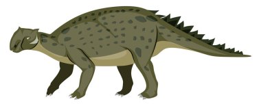 Minmi dinosour, illüstrasyon, beyaz arka plan vektör.