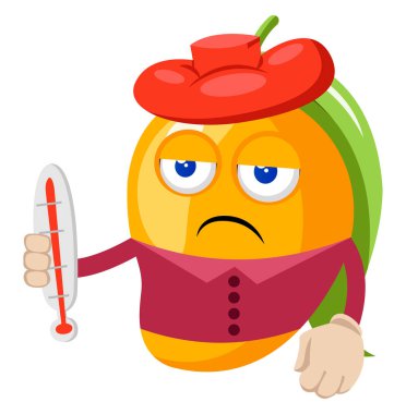 Hasta mango, illüstrasyon, beyaz arka plan vektör.