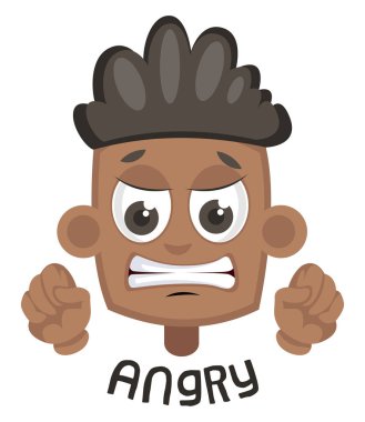 Çocuk kızgın, illüstrasyon, beyaz arka plan üzerinde vektör.