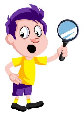 Büyüteç, illüstrasyon, beyaz backgro üzerinde vektör ile Boy