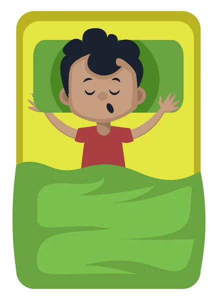 Boy is sleeping, illustration, vector on white background. — Stock Vector