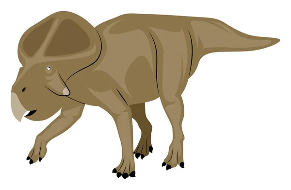 Brązowy duży dinozaour, ilustracja, wektor na białym tle. — Wektor stockowy