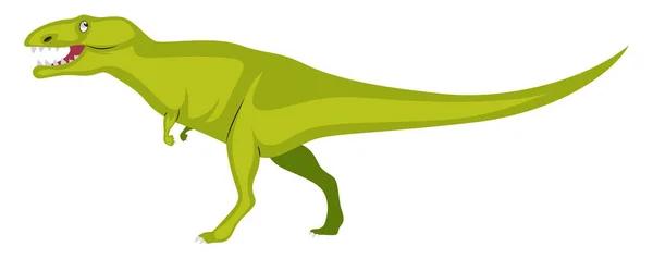 Большой зеленый динозавр, иллюстрация, вектор на белом фоне . — стоковый вектор