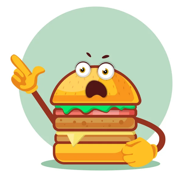 Burger gritando, ilustração, vetor sobre fundo branco . — Vetor de Stock