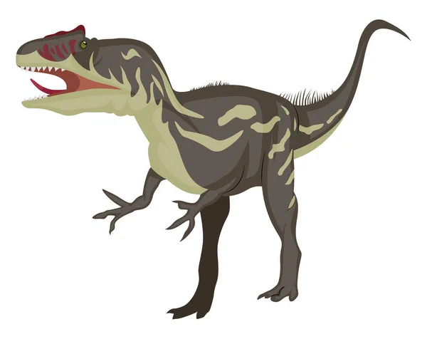 Allosaurus, illustratie, vector op witte achtergrond. — Stockvector