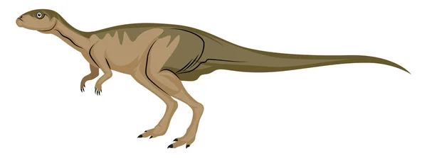 Dinosour con cola larga, ilustración, vector sobre fondo blanco — Vector de stock