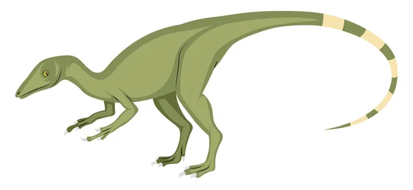 Compsognathus, illustrazione, vettore su sfondo bianco . — Vettoriale Stock