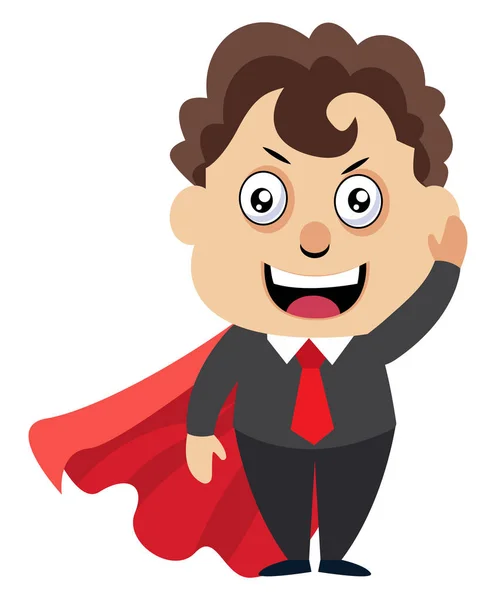 Man with red cape, illustration, vector on white background. — Stock Vector