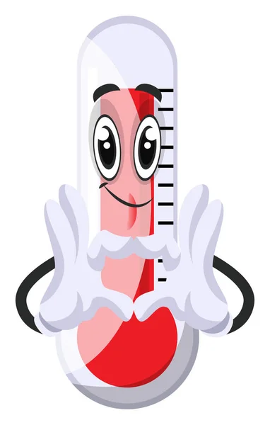 心臓、イラスト、白いバックグロのベクトルを示す温度計 — ストックベクタ