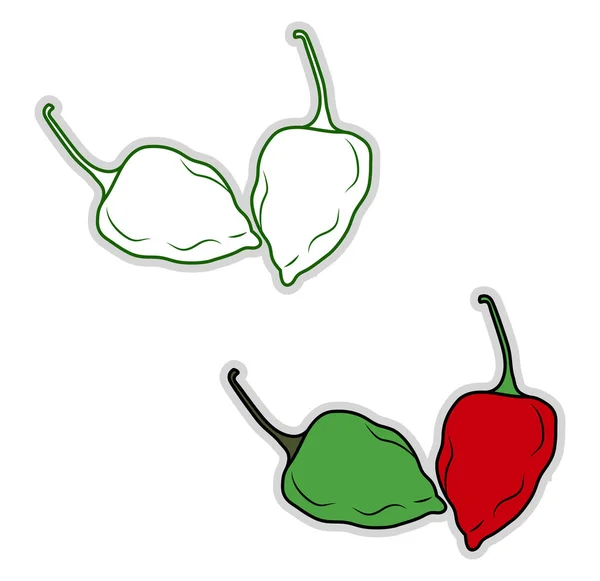 Fresh habanero, illustration, vector on white background. — Stock Vector