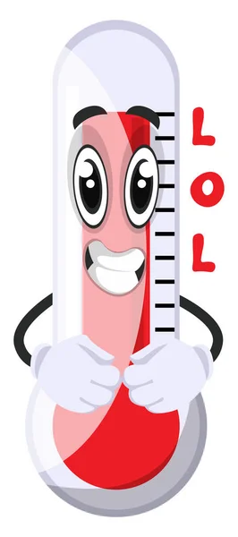 Thermometer lacht, Illustration, Vektor auf weißem Hintergrund — Stockvektor