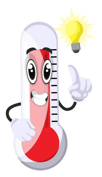 Termometr z żarówką, ilustracja, wektor na białym ba — Wektor stockowy