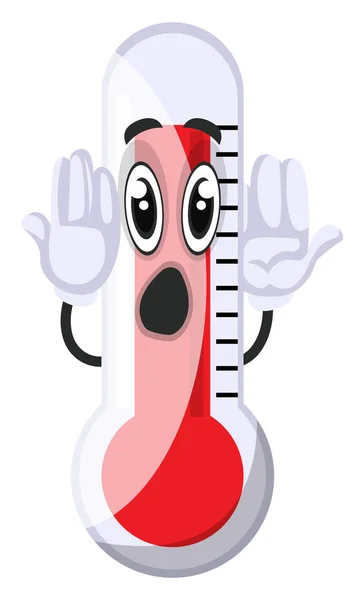 Shocked thermometer, illustration, vector on white background. — Stock Vector