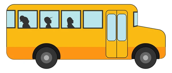 Gele bus, illustratie, vector op witte achtergrond. — Stockvector