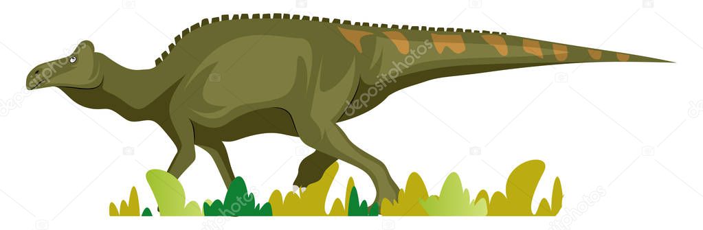 Edmontosaurus, illustration, vector on white background.