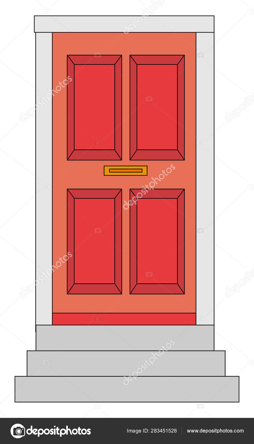 Rød dør, illustrasjon, vektor på hvit bakgrunn. stockvektor © Morphart  #283451528, image size:974x1700
