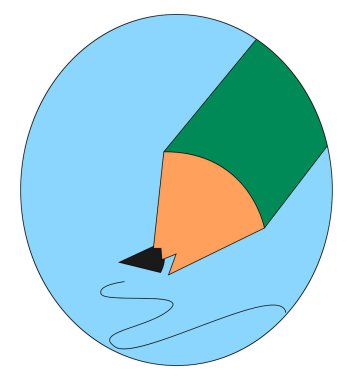 Kırık kalem, illüstrasyon, beyaz arka plan üzerinde vektör.