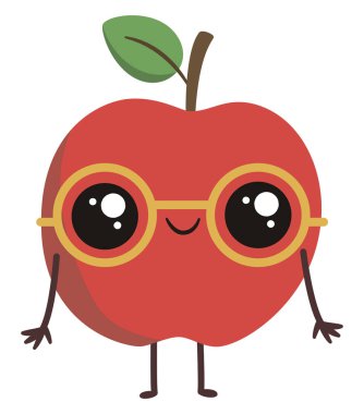 İnek elma, illüstrasyon, beyaz arka plan vektör.