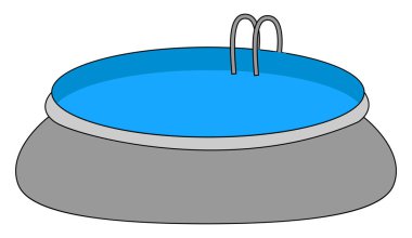 Büyük yüzme havuzu, illüstrasyon, beyaz arka plan vektör.
