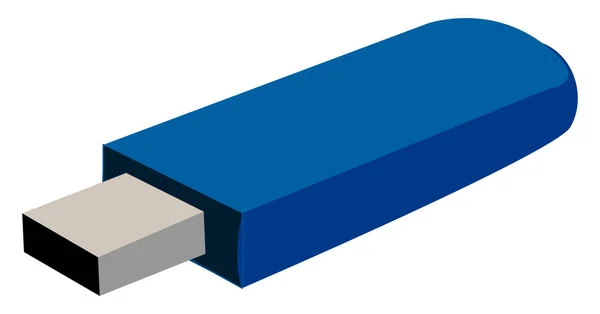 Blaue USB-Laufwerk, Illustration, Vektor auf weißem Hintergrund. — Stockvektor