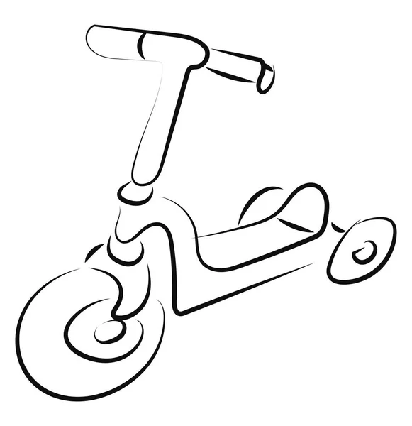 Scooter tekening, illustratie, vector op witte achtergrond — Stockvector